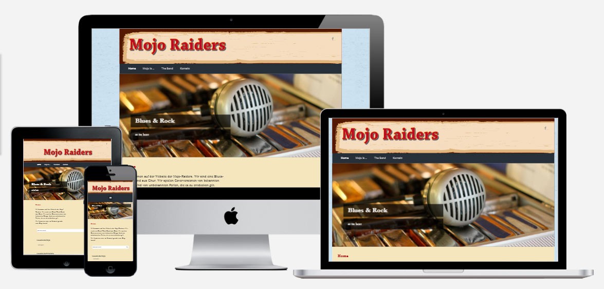 Website der Bluesband "Mojo-Raiders"